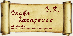 Vesko Karajović vizit kartica